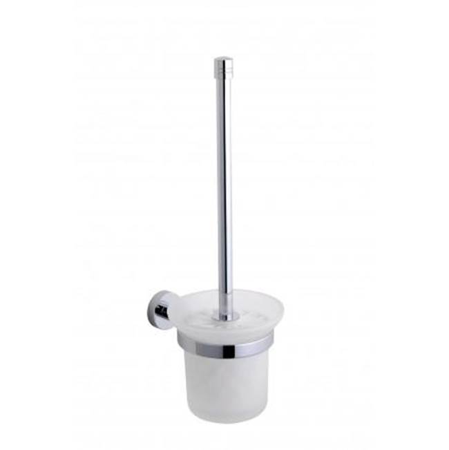 Kartners OSLO - Wall Mounted Toilet Brush Set with Frosted Glass-Polished Gold