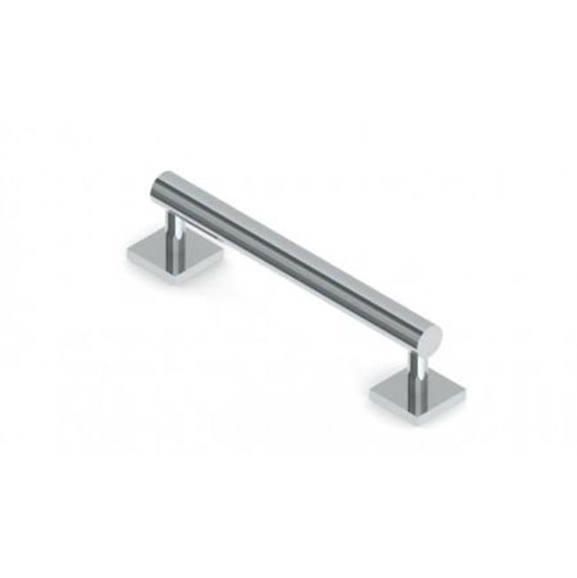 Kartners 9400 Series 24-inch Round Grab Bar with Square Rosettes-Brushed Nickel